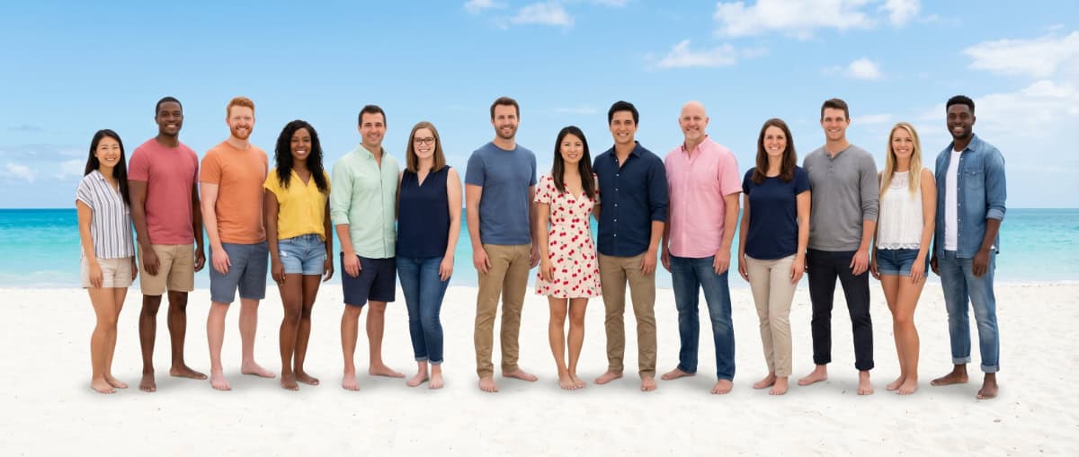 Combined 4 mismatched photos into one group photo second try